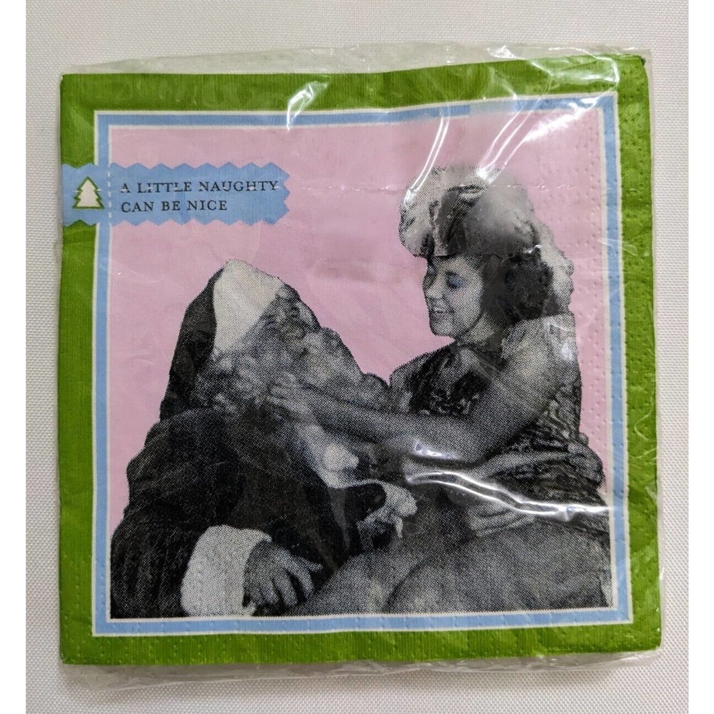 NEW 20ct Paper Napkins CHRISTMAS SANTA Little Naughty Can Be Nice Funny Vintage